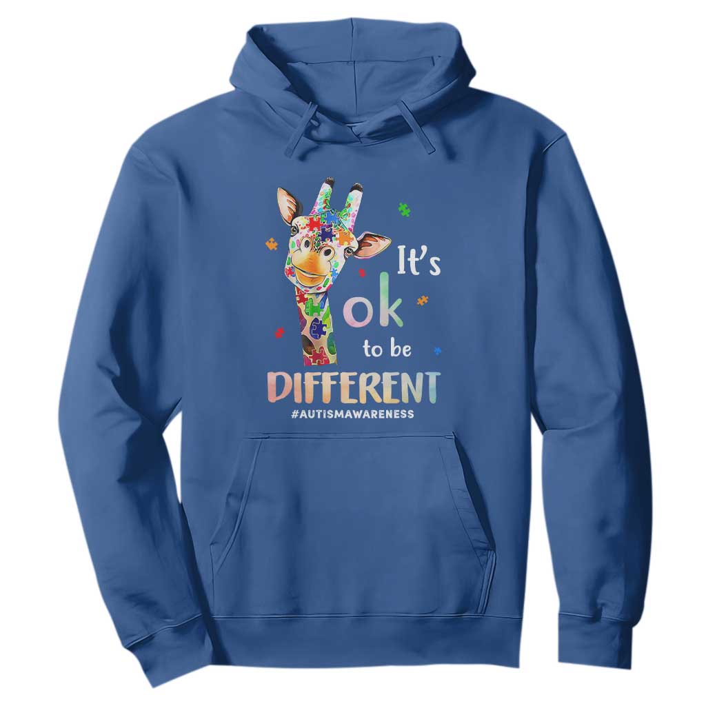 Giraffe Autism Hoodie It's Ok To Be Different Jigsaw Puzzle TS01 Royal Blue Printyourwear
