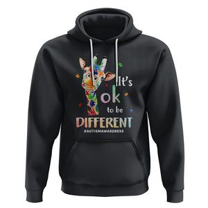 Giraffe Autism Hoodie It's Ok To Be Different Jigsaw Puzzle TS01 Black Printyourwear