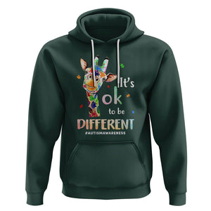 Giraffe Autism Hoodie It's Ok To Be Different Jigsaw Puzzle TS01 Dark Forest Green Printyourwear