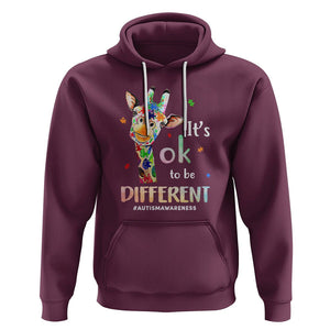 Giraffe Autism Hoodie It's Ok To Be Different Jigsaw Puzzle TS01 Maroon Printyourwear