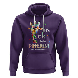 Giraffe Autism Hoodie It's Ok To Be Different Jigsaw Puzzle TS01 Purple Printyourwear