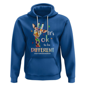 Giraffe Autism Hoodie It's Ok To Be Different Jigsaw Puzzle TS01 Royal Blue Printyourwear