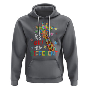 Giraffe Autism Hoodie It's Ok To Be Different TS01 Charcoal Printyourwear