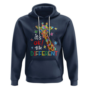 Giraffe Autism Hoodie It's Ok To Be Different TS01 Navy Printyourwear