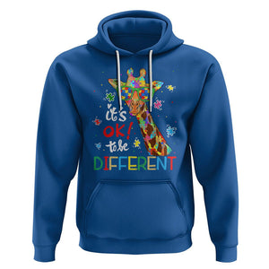 Giraffe Autism Hoodie It's Ok To Be Different TS01 Royal Blue Printyourwear