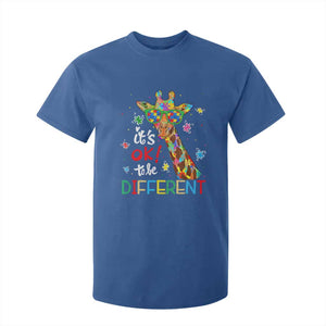 Giraffe Autism T Shirt For Kid It's Ok To Be Different TS01 Royal Blue Printyourwear