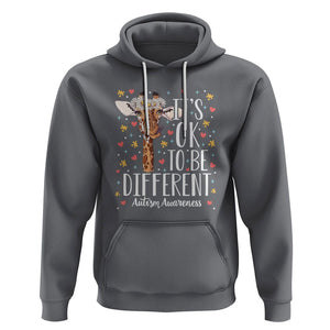 Giraffe Autism Hoodie Its Ok To Be Different Cute Floral TS01 Charcoal Printyourwear