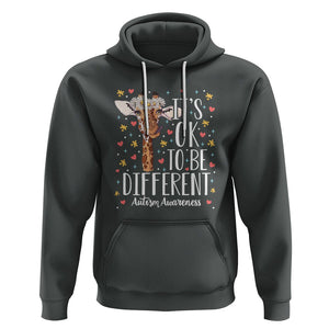 Giraffe Autism Hoodie Its Ok To Be Different Cute Floral TS01 Dark Heather Printyourwear