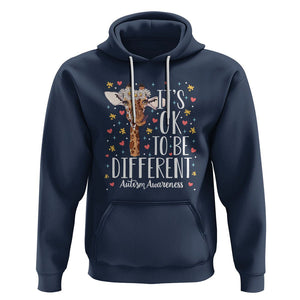 Giraffe Autism Hoodie Its Ok To Be Different Cute Floral TS01 Navy Printyourwear