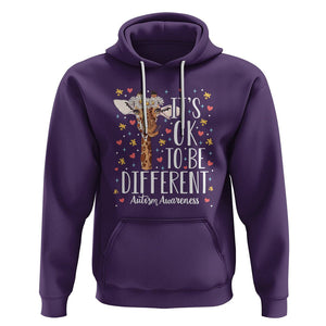 Giraffe Autism Hoodie Its Ok To Be Different Cute Floral TS01 Purple Printyourwear