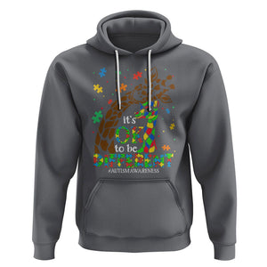 Giraffe Autism Hoodie Its Ok To Be Different Giraffe Mom And Baby TS01 Charcoal Printyourwear