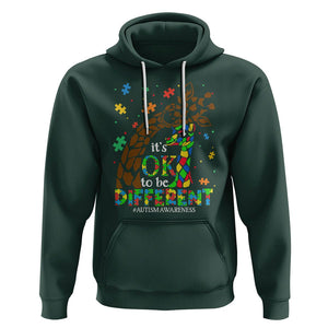 Giraffe Autism Hoodie Its Ok To Be Different Giraffe Mom And Baby TS01 Dark Forest Green Printyourwear