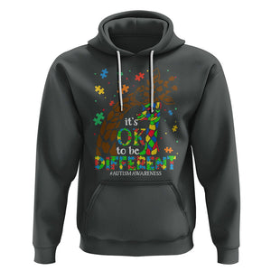 Giraffe Autism Hoodie Its Ok To Be Different Giraffe Mom And Baby TS01 Dark Heather Printyourwear