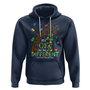 Giraffe Autism Hoodie Its Ok To Be Different Giraffe Mom And Baby TS01 Navy Printyourwear