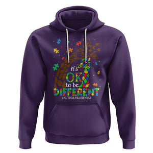 Giraffe Autism Hoodie Its Ok To Be Different Giraffe Mom And Baby TS01 Purple Printyourwear