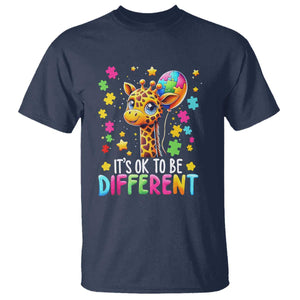 Autism Month T Shirt It's Ok To Be Different Cute Jigsaw Puzzle Balloon TS01 Navy Printyourwear