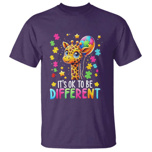 Autism Month T Shirt It's Ok To Be Different Cute Jigsaw Puzzle Balloon TS01 Purple Printyourwear