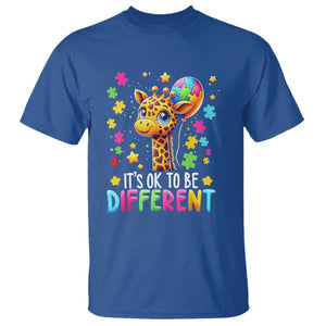 Autism Month T Shirt It's Ok To Be Different Cute Jigsaw Puzzle Balloon TS01 Royal Blue Printyourwear