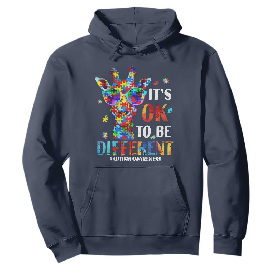 Cool Giraffe Autism Hoodie It's Ok To Be Different Jigsaw Puzzle TS01 Navy Printyourwear