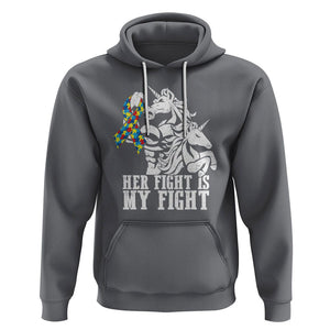 Unicorn Autism Dad Hoodie Her Fight Is My Fight Strong Fighters TS01 Charcoal Printyourwear