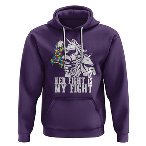 Unicorn Autism Dad Hoodie Her Fight Is My Fight Strong Fighters TS01 Purple Printyourwear