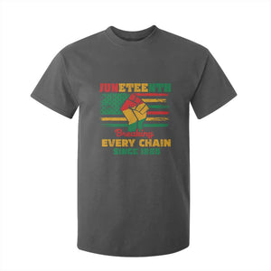 Juneteenth T Shirt For Kid Breaking Every Chain Since 1865 American Flag TS01 Dark Heather Print Your Wear