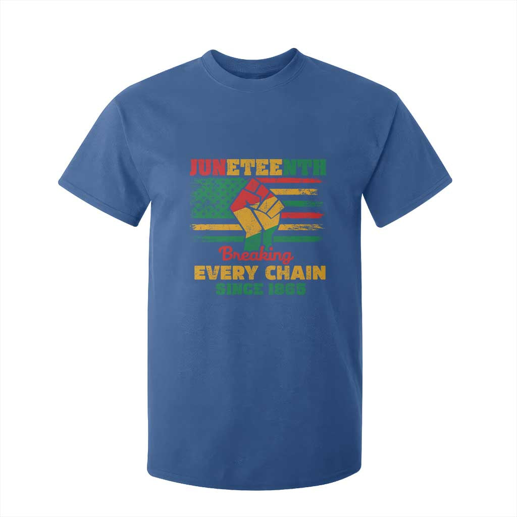 Juneteenth T Shirt For Kid Breaking Every Chain Since 1865 American Flag TS01 Royal Blue Print Your Wear