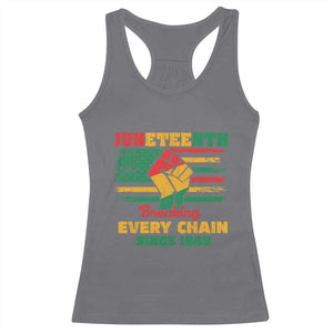 Juneteenth Racerback Tank Top Breaking Every Chain Since 1865 American Flag TS01 Charcoal Print Your Wear
