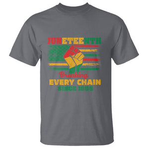 Juneteenth T Shirt Breaking Every Chain Since 1865 TS01 Charcoal Printyourwear