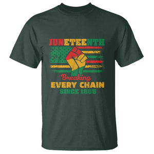 Juneteenth T Shirt Breaking Every Chain Since 1865 TS01 Dark Forest Green Printyourwear