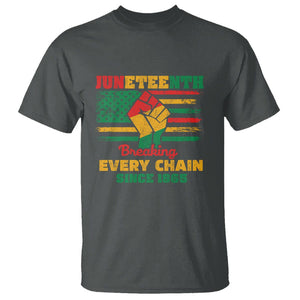 Juneteenth T Shirt Breaking Every Chain Since 1865 TS01 Dark Heather Printyourwear