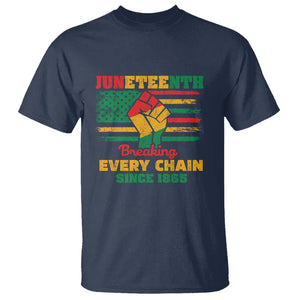 Juneteenth T Shirt Breaking Every Chain Since 1865 TS01 Navy Printyourwear