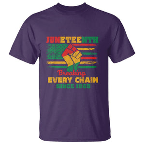 Juneteenth T Shirt Breaking Every Chain Since 1865 TS01 Purple Printyourwear