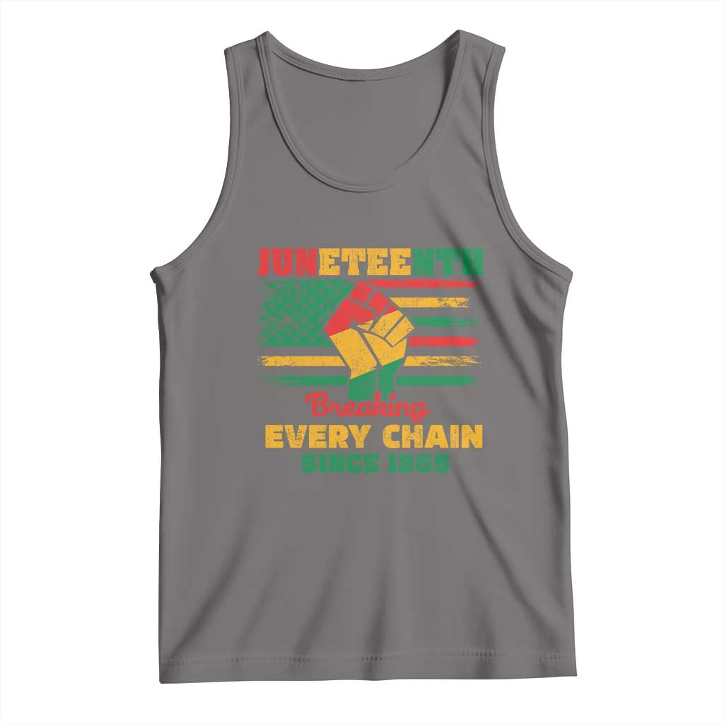 Juneteenth Tank Top Breaking Every Chain Since 1865 American Flag TS01 Deep Heather Print Your Wear