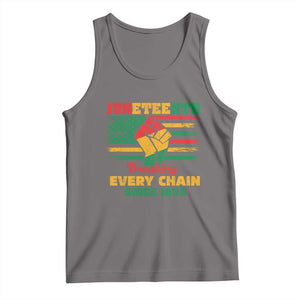 Juneteenth Tank Top Breaking Every Chain Since 1865 American Flag TS01 Deep Heather Print Your Wear