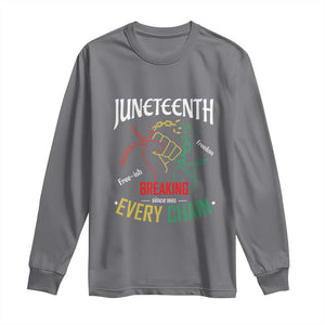 Juneteenth 1865 Long Sleeve Shirt Breaking Every Chain Freeish Black Freedom TS01 Charcoal Print Your Wear