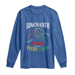 Juneteenth 1865 Long Sleeve Shirt Breaking Every Chain Freeish Black Freedom TS01 Royal Blue Print Your Wear