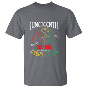 Juneteenth T Shirt Breaking Every Chain Since 1865 TS01 Charcoal Printyourwear