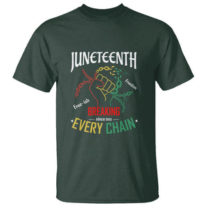 Juneteenth T Shirt Breaking Every Chain Since 1865 TS01 Dark Forest Green Printyourwear