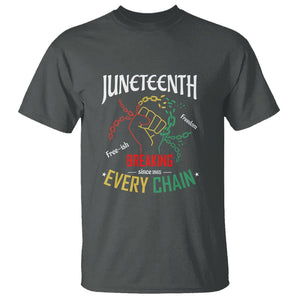 Juneteenth T Shirt Breaking Every Chain Since 1865 TS01 Dark Heather Printyourwear