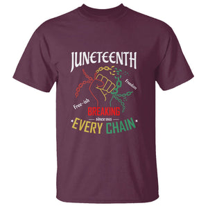 Juneteenth T Shirt Breaking Every Chain Since 1865 TS01 Maroon Printyourwear