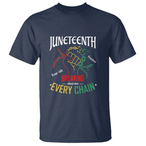 Juneteenth T Shirt Breaking Every Chain Since 1865 TS01 Navy Printyourwear