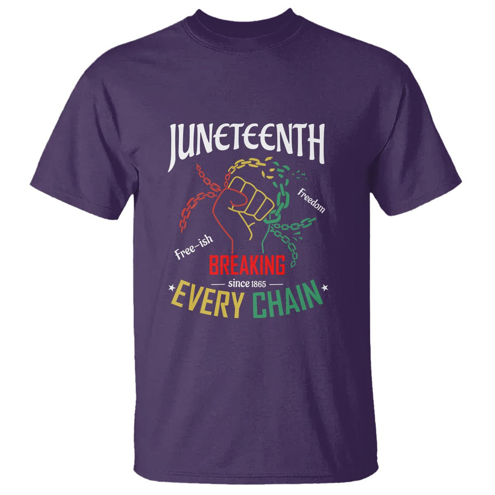 Juneteenth T Shirt Breaking Every Chain Since 1865 TS01 Purple Printyourwear
