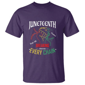 Juneteenth T Shirt Breaking Every Chain Since 1865 TS01 Purple Printyourwear