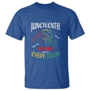 Juneteenth T Shirt Breaking Every Chain Since 1865 TS01 Royal Blue Printyourwear