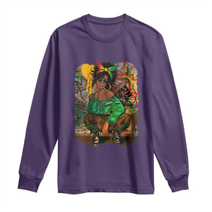 Black Heritage Pride Long Sleeve Shirt For Melanin Black Women TS01 Purple Print Your Wear