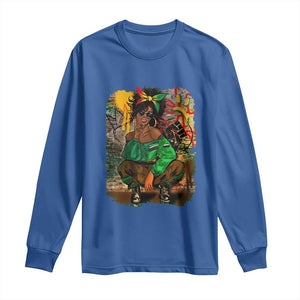 Black Heritage Pride Long Sleeve Shirt For Melanin Black Women TS01 Royal Blue Print Your Wear