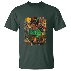 Black Heritage T Shirt For Melanin Black Women TS01 Dark Forest Green Print Your Wear