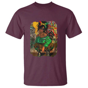 Black Heritage T Shirt For Melanin Black Women TS01 Maroon Print Your Wear