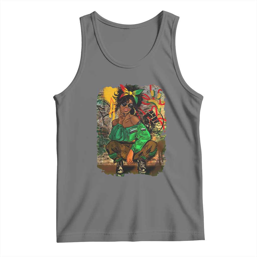 Black Heritage Pride Tank Top For Melanin Black Women TS01 Black Heather Print Your Wear